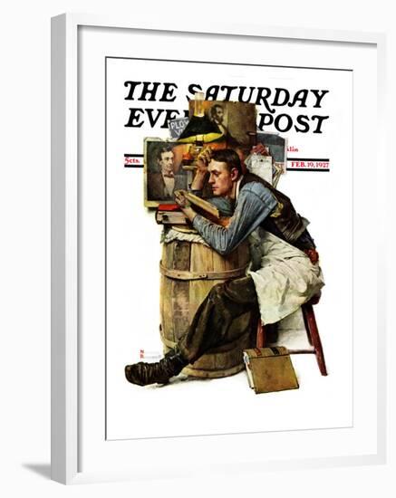 "Law Student" Saturday Evening Post Cover, February 19,1927-Norman Rockwell-Framed Premium Giclee Print