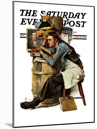 "Law Student" Saturday Evening Post Cover, February 19,1927-Norman Rockwell-Mounted Giclee Print
