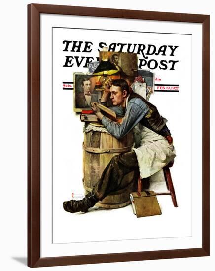 "Law Student" Saturday Evening Post Cover, February 19,1927-Norman Rockwell-Framed Giclee Print