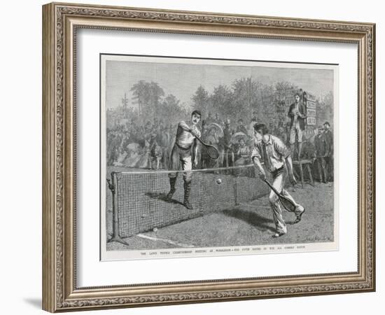 Lawford Versus Renshaw in the Fifth Round of the All-Comers' Match-Arthur Hopkins-Framed Art Print