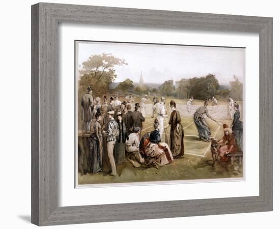 Lawn Tennis, 1887-Louis Prang-Framed Giclee Print