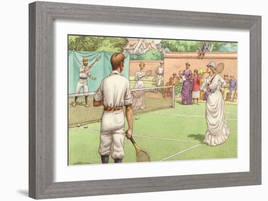 Lawn Tennis Being Played in the Victorian Age-Pat Nicolle-Framed Giclee Print