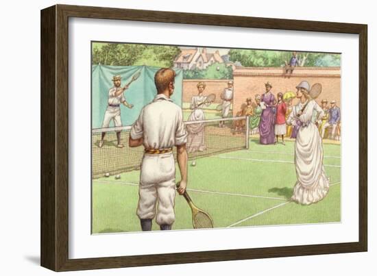 Lawn Tennis Being Played in the Victorian Age-Pat Nicolle-Framed Giclee Print