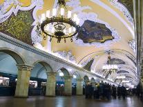 Interior of Komsomolskaya Metro Station, Moscow, Russia, Europe-Lawrence Graham-Framed Photographic Print