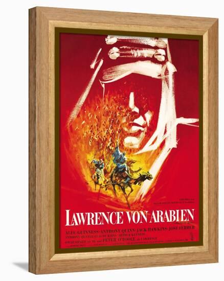 Lawrence of Arabia, (aka Lawrence Von Arabien), German Poster Art, 1962-null-Framed Stretched Canvas