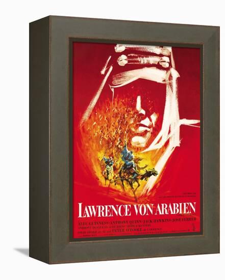 Lawrence of Arabia, (aka Lawrence Von Arabien), German Poster Art, 1962-null-Framed Stretched Canvas