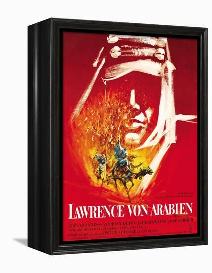 Lawrence of Arabia, (aka Lawrence Von Arabien), German Poster Art, 1962-null-Framed Stretched Canvas