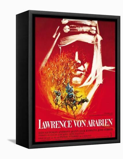 Lawrence of Arabia, (aka Lawrence Von Arabien), German Poster Art, 1962-null-Framed Stretched Canvas