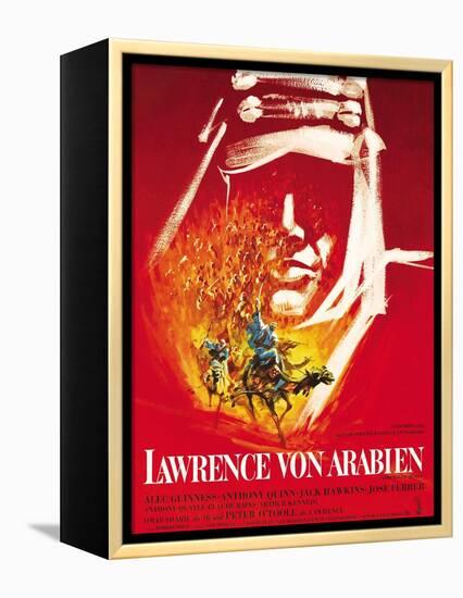 Lawrence of Arabia, (aka Lawrence Von Arabien), German Poster Art, 1962-null-Framed Stretched Canvas