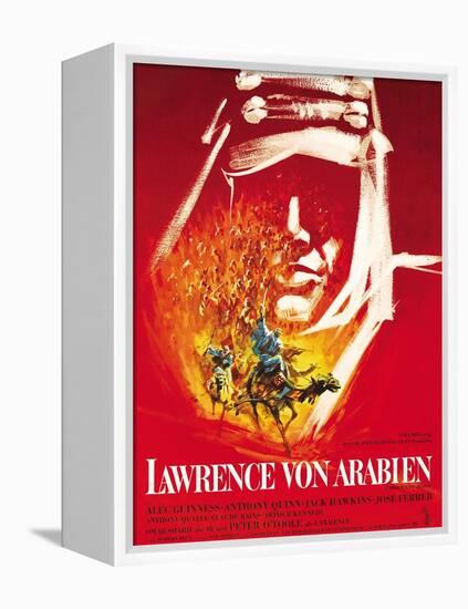 Lawrence of Arabia, (aka Lawrence Von Arabien), German Poster Art, 1962-null-Framed Stretched Canvas