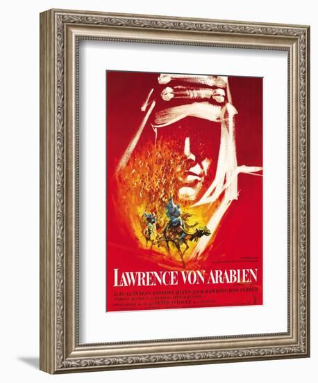 Lawrence of Arabia, (aka Lawrence Von Arabien), German Poster Art, 1962-null-Framed Art Print