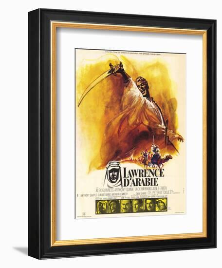 Lawrence of Arabia, French Movie Poster, 1963-null-Framed Art Print