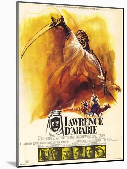 Lawrence of Arabia, French Movie Poster, 1963-null-Mounted Art Print