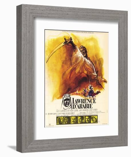 Lawrence of Arabia, French Movie Poster, 1963-null-Framed Premium Giclee Print