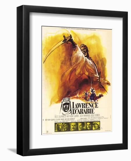 Lawrence of Arabia, French Movie Poster, 1963-null-Framed Premium Giclee Print