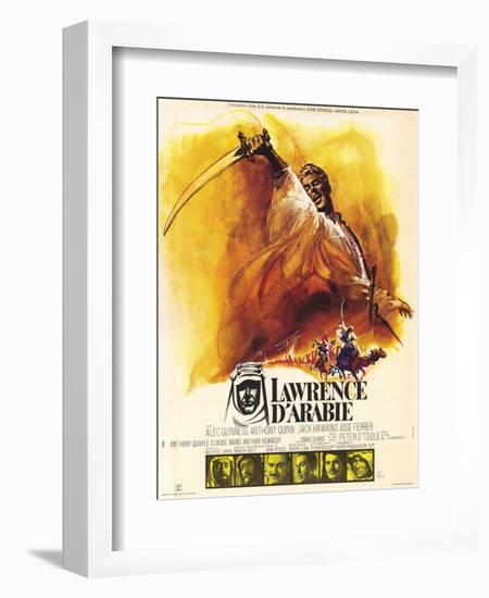 Lawrence of Arabia, French Movie Poster, 1963-null-Framed Premium Giclee Print