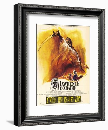 Lawrence of Arabia, French Movie Poster, 1963-null-Framed Premium Giclee Print