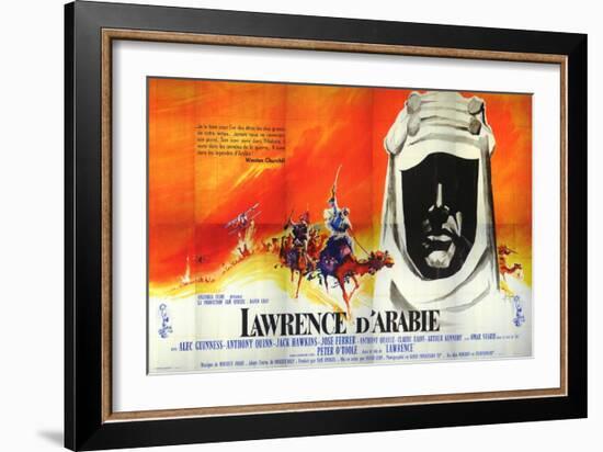 Lawrence of Arabia, French Movie Poster, 1963-null-Framed Premium Giclee Print