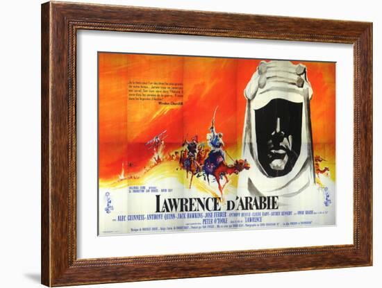 Lawrence of Arabia, French Movie Poster, 1963-null-Framed Art Print