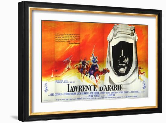 Lawrence of Arabia, French Movie Poster, 1963-null-Framed Art Print