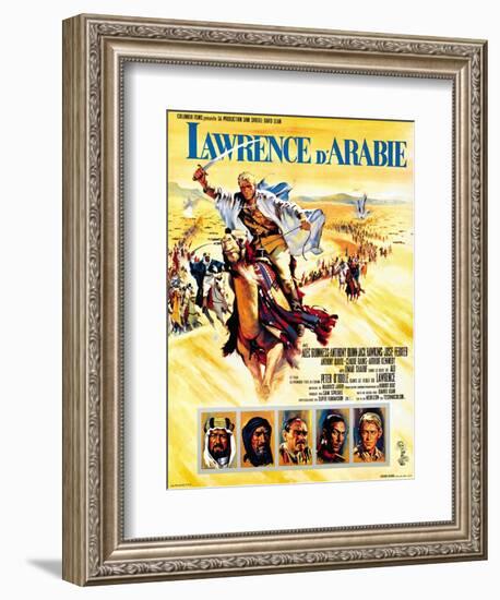 Lawrence of Arabia, French Movie Poster, 1963-null-Framed Premium Giclee Print