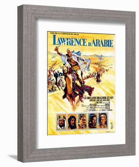 Lawrence of Arabia, French Movie Poster, 1963-null-Framed Premium Giclee Print