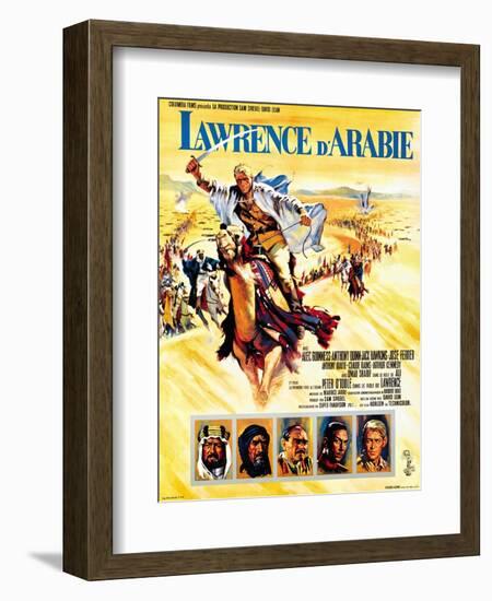 Lawrence of Arabia, French Movie Poster, 1963-null-Framed Premium Giclee Print