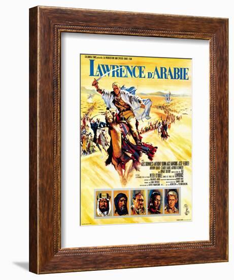 Lawrence of Arabia, French Movie Poster, 1963-null-Framed Premium Giclee Print