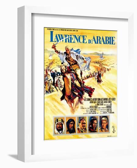 Lawrence of Arabia, French Movie Poster, 1963-null-Framed Premium Giclee Print