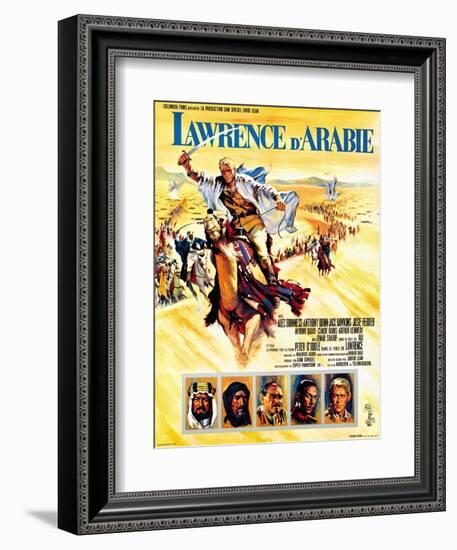 Lawrence of Arabia, French Movie Poster, 1963-null-Framed Premium Giclee Print