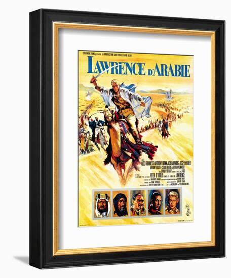 Lawrence of Arabia, French Movie Poster, 1963-null-Framed Premium Giclee Print