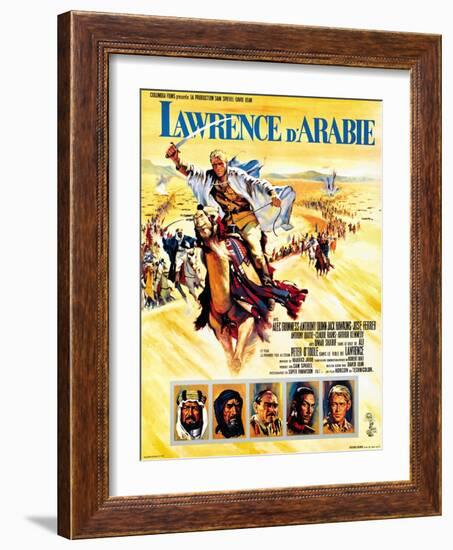 Lawrence of Arabia, French Movie Poster, 1963-null-Framed Art Print