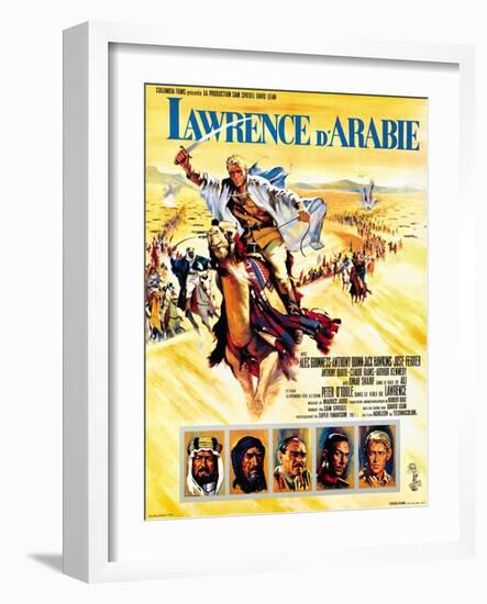 Lawrence of Arabia, French Movie Poster, 1963-null-Framed Art Print