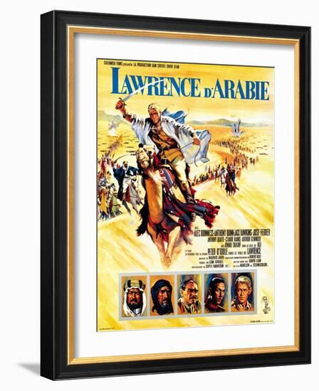 Lawrence of Arabia, French Movie Poster, 1963-null-Framed Art Print