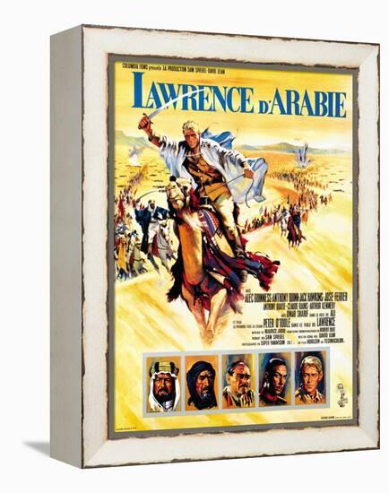 Lawrence of Arabia, French Movie Poster, 1963-null-Framed Stretched Canvas