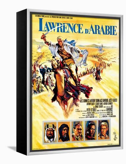 Lawrence of Arabia, French Movie Poster, 1963-null-Framed Stretched Canvas