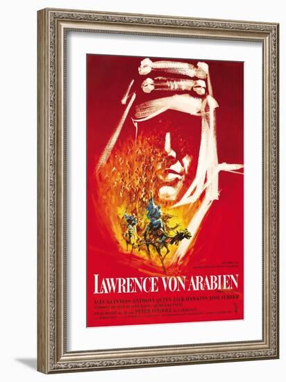 Lawrence of Arabia, German Movie Poster, 1963-null-Framed Art Print