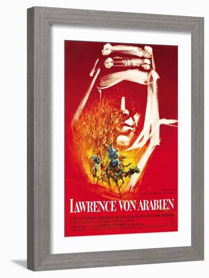 Lawrence of Arabia, German Movie Poster, 1963-null-Framed Art Print