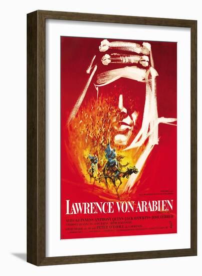 Lawrence of Arabia, German Movie Poster, 1963-null-Framed Art Print