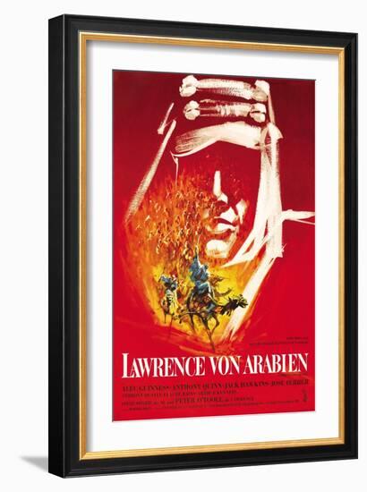 Lawrence of Arabia, German Movie Poster, 1963-null-Framed Art Print