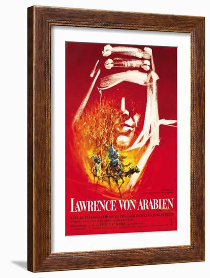 Lawrence of Arabia, German Movie Poster, 1963-null-Framed Premium Giclee Print