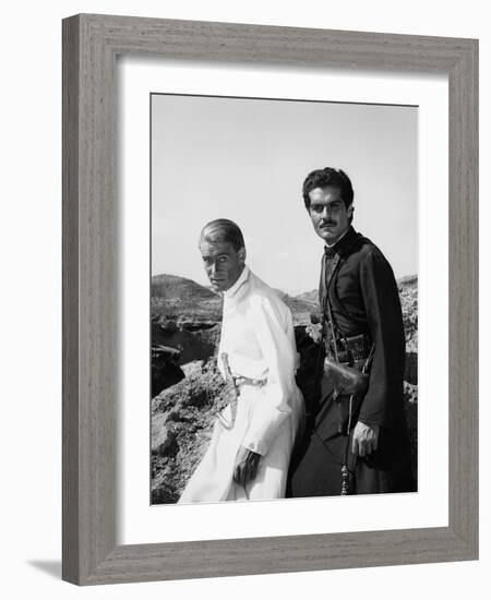 Lawrence of Arabia, Peter O'Toole, Omar Sharif, 1962-null-Framed Photo