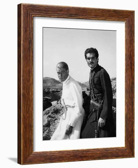 Lawrence of Arabia, Peter O'Toole, Omar Sharif, 1962-null-Framed Photo