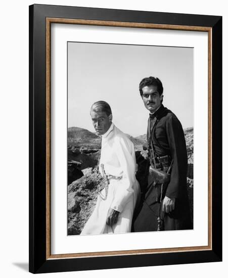 Lawrence of Arabia, Peter O'Toole, Omar Sharif, 1962-null-Framed Photo