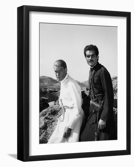 Lawrence of Arabia, Peter O'Toole, Omar Sharif, 1962-null-Framed Photo