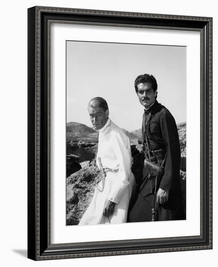Lawrence of Arabia, Peter O'Toole, Omar Sharif, 1962-null-Framed Photo