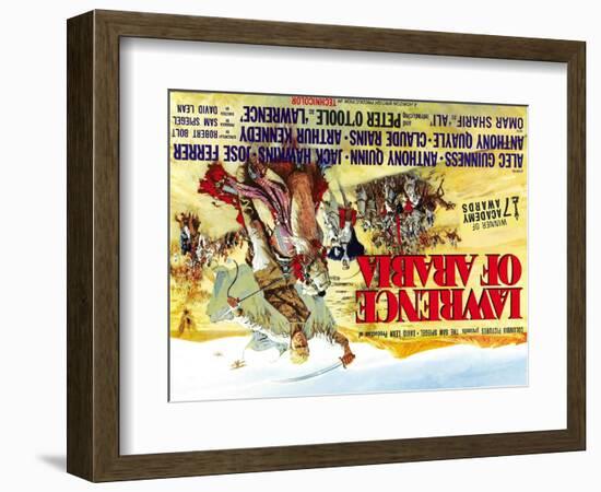 Lawrence of Arabia, UK Movie Poster, 1963-null-Framed Premium Giclee Print