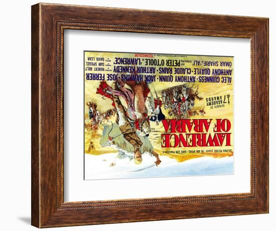 Lawrence of Arabia, UK Movie Poster, 1963-null-Framed Premium Giclee Print