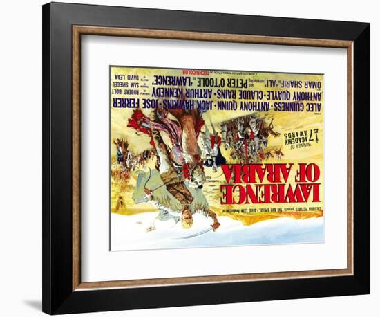 Lawrence of Arabia, UK Movie Poster, 1963-null-Framed Premium Giclee Print