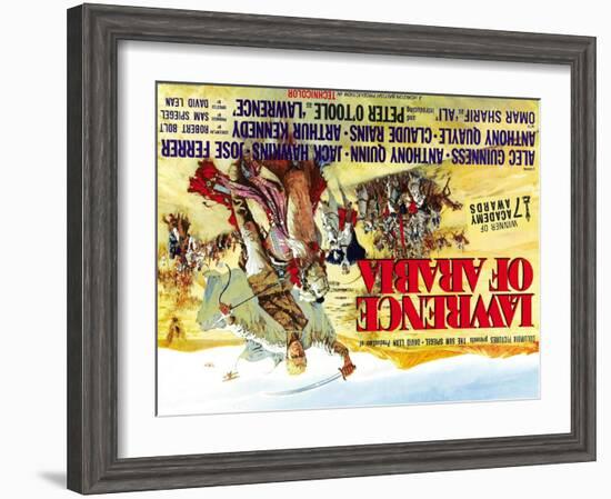 Lawrence of Arabia, UK Movie Poster, 1963-null-Framed Art Print